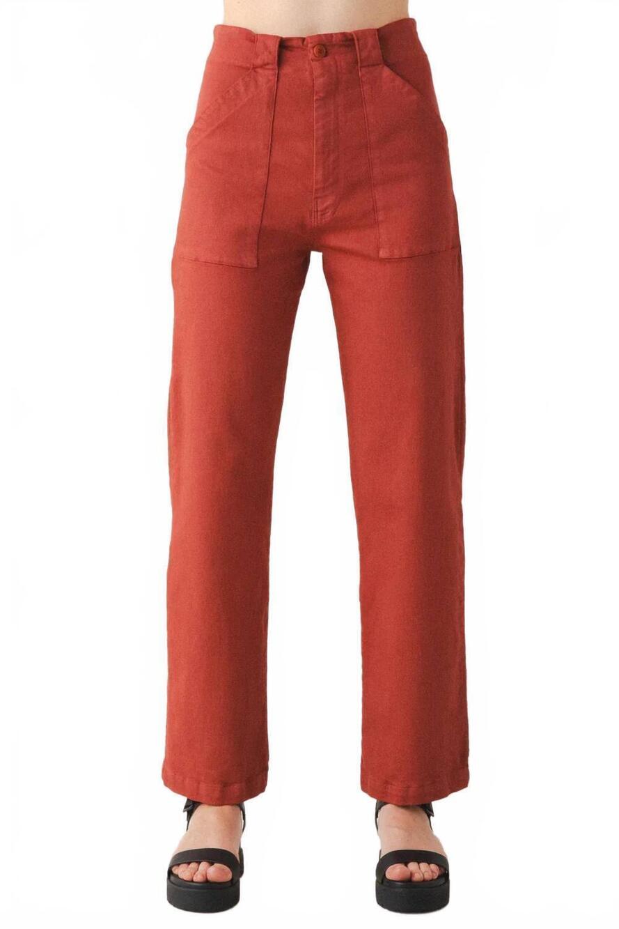 NEW PRAIRIE UNDERGROUND long carpenter pants in brick organic